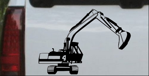 Track Hoe Excavator Construction Car Or Truck Window Decal Sticker