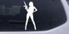 Sexy Girl With machine Gun Decal