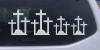 Christian 3 Crosses Stick Family Decal