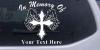 In Memory Of Cross with Wings Decal