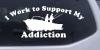 I Work To Support Fishing Decal
