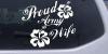Proud Army Wife Hibiscus Flowers Decal
