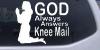 God Always Answers Knee Mail Woman Decal