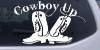 Cowboy Up With Boots Rodeo Decal