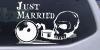 Just Married Ball and Chain Skull Decal