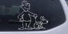 Man and Dog Stick Family Decal