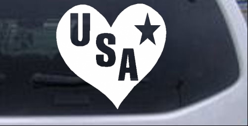 USA Heart Patriotic car-window-decals-stickers