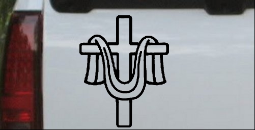 Cross with cloth draped