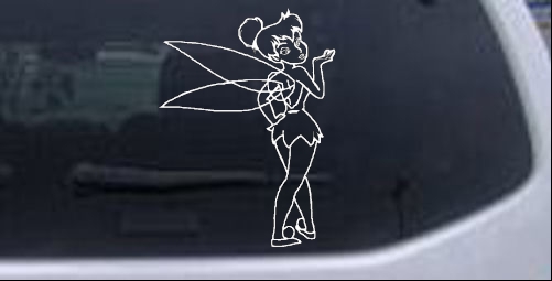 Tinkerbell blowing a kiss Cartoons car-window-decals-stickers