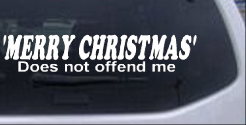 Merry Christmas Does Not Offend Me Christian car-window-decals-stickers