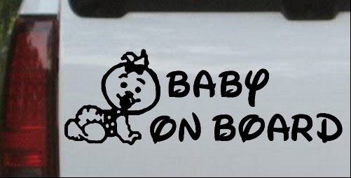 Baby On Board (Girl) Car or Truck Window Laptop Decal Sticker