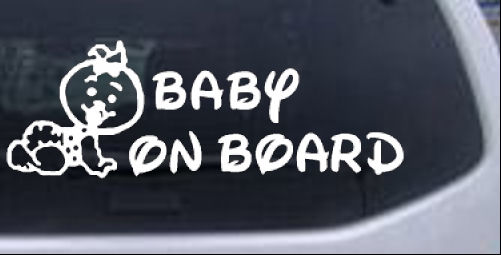Baby On Board (Girl) Girlie car-window-decals-stickers