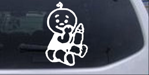 Baby With Bottle Girlie car-window-decals-stickers