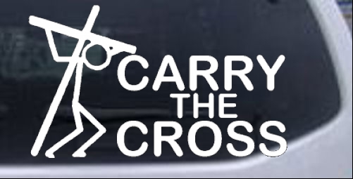 Carry The Cross Christian car-window-decals-stickers