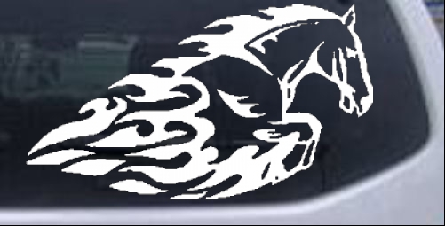 Flaming Horse Biker car-window-decals-stickers