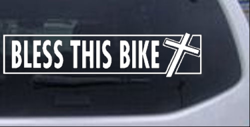 Bless This Bike Biker car-window-decals-stickers