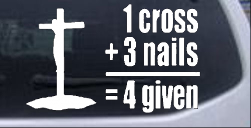 1 Cross + 3 Nails Christian car-window-decals-stickers