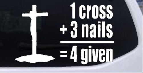 1 Cross + 3 Nails Christian car-window-decals-stickers