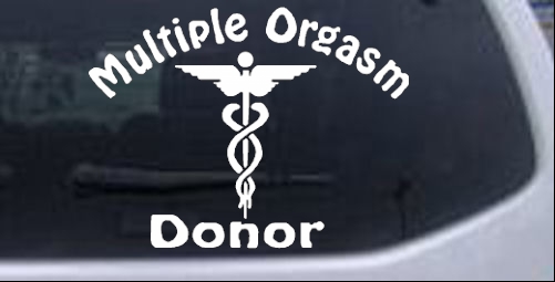 Multiple Orgasm Doner Funny car-window-decals-stickers