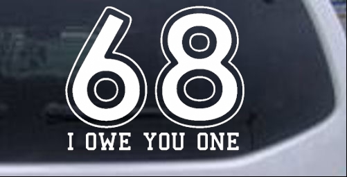 68 I owe you One Words car-window-decals-stickers