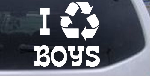 I Recycle Boys Girlie car-window-decals-stickers