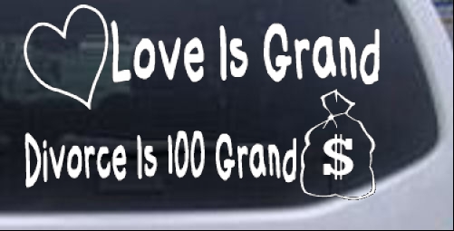 Love Is Grand Funny car-window-decals-stickers