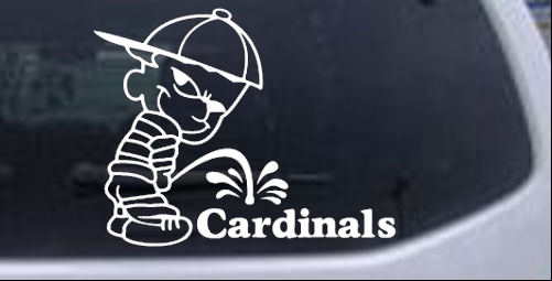Pee On Cardinals Pee Ons car-window-decals-stickers