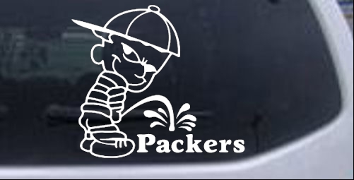 Pee On Packers Pee Ons car-window-decals-stickers