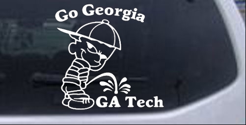 Go Georgia College car-window-decals-stickers