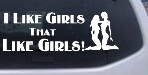 I like Girls Funny car-window-decals-stickers