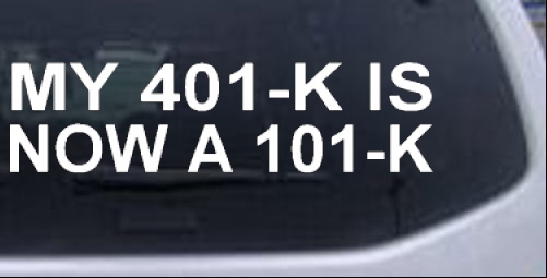 401-K is a 101-K Political car-window-decals-stickers