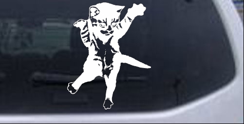 Cat Pounce Animals car-window-decals-stickers