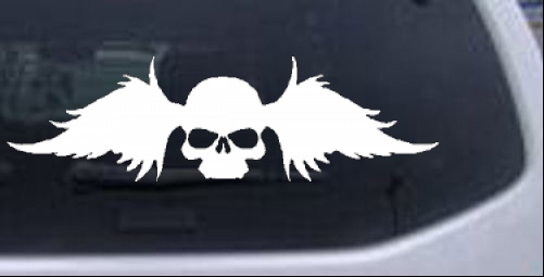Skull with Wings Biker car-window-decals-stickers