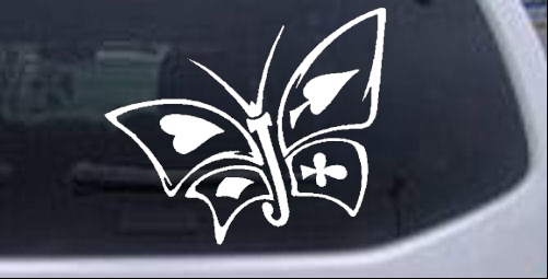 Tribal Poker Butterfly Butterflies car-window-decals-stickers