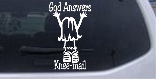 God Answers Knee-mail Prayers Girl Christian car-window-decals-stickers