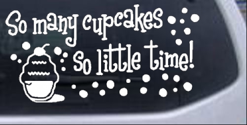 So Many Cupcakes Girlie car-window-decals-stickers