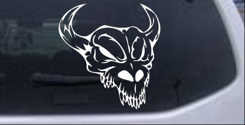 Skull With Horns Skulls car-window-decals-stickers