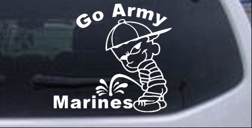 Go Army Pee on Marines Military car-window-decals-stickers