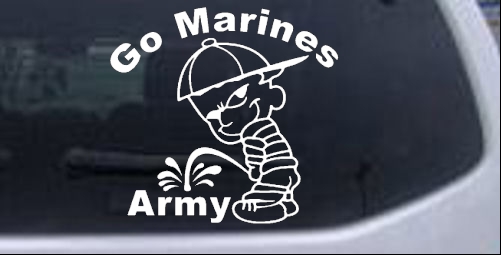 Go Marines Pee On Army Military car-window-decals-stickers