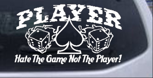 Hate the Game not the Player Funny car-window-decals-stickers