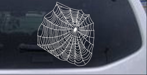 SPIDER WEB CAR DECAL FOR SIDE OF CAR COMES WITH BOTH SIDES CAN DO OTHER COLORS