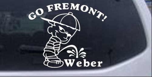 GO FREMONT! Pee On Weber Pee Ons car-window-decals-stickers