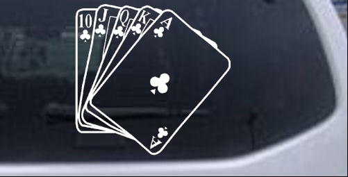 Poker Royal Flush Biker car-window-decals-stickers