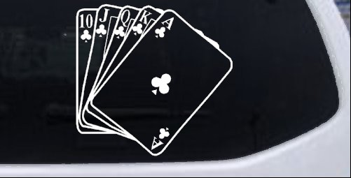 Poker Royal Flush Biker car-window-decals-stickers