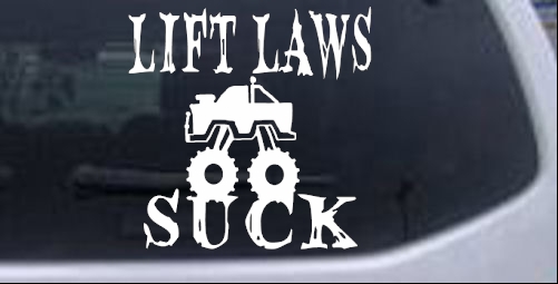 Lift Laws Suck Off Road car-window-decals-stickers