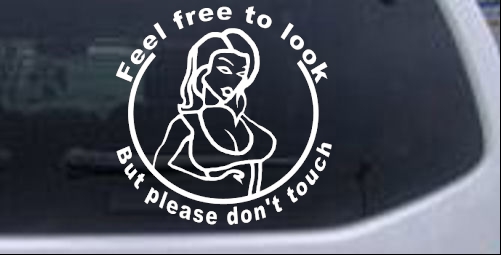Feel free to look But please dont touch Sexy car-window-decals-stickers