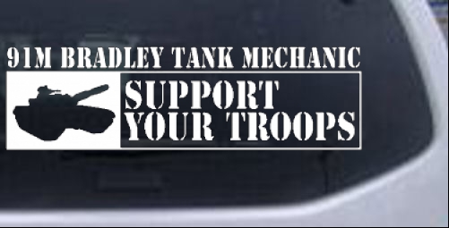 91M Bradley Tank Mechanic Military car-window-decals-stickers
