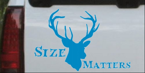 Color:Blue:Size Matters Big Buck Decal Car or Truck Window Laptop Decal Sticker 8X5.2