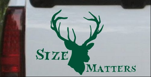 Color:Dark Green:Size Matters Big Buck Decal Car or Truck Window Laptop Decal Sticker 8X5.2
