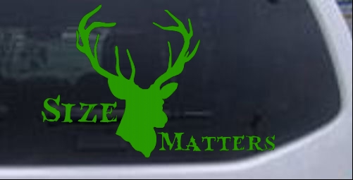 Color:Lime:Size Matters Big Buck Decal Car or Truck Window Laptop Decal Sticker 8X5.2